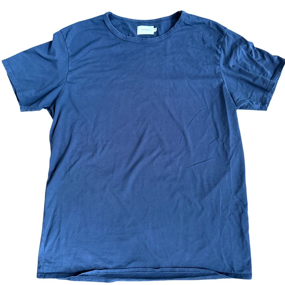 Monadic Navy Blue 100% Cotton T-Shirt XXL Normcore Minimalist Menswear